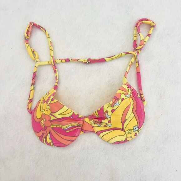 Frankies Bikinis‎ Size Large Terry Groovy String Bikini Top Sexy Swim - Picture 2 of 3